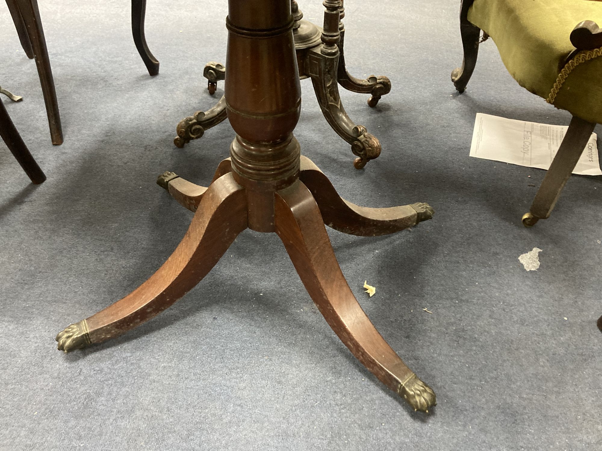 A George III mahogany side table (altered), width 92cm depth 45cm height 72cm